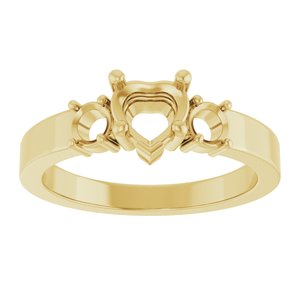 10K Yellow Gold 5.5x5.5 mm Heart Ring Mounting – image 6