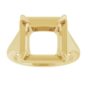 14K Yellow Gold 10x10 mm Square Ring Mounting – image 6