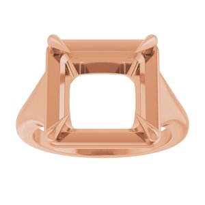 10K Rose Gold 10x10 mm Square Ring Mounting – image 6