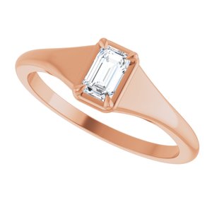 10K Rose Gold 5x3 mm Emerald Ring Mounting – image 8