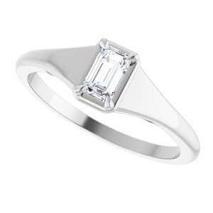 10K White Gold 5x3 mm Emerald Ring Mounting – image 8
