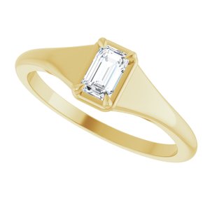 10K Yellow Gold 5x3 mm Emerald Ring Mounting – image 8