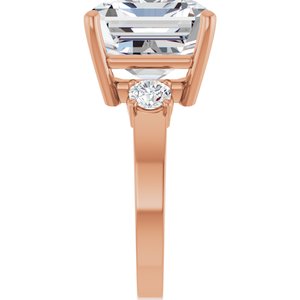 10K Rose Gold 14x12 mm Emerald Ring Mounting – image 7