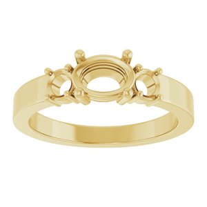 18K Yellow Gold 7x5 mm Oval Ring Mounting – image 6