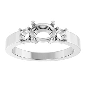 14K White Gold 7x5 mm Oval Ring Mounting – image 6