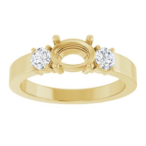 14K Yellow Gold 7x5 mm Oval Ring Mounting – image 6