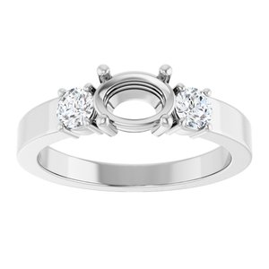 Sterling Silver 7x5 mm Oval Ring Mounting – image 6