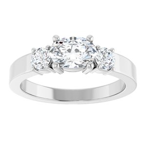 Platinum 7x5 mm Oval Ring Mounting – image 5