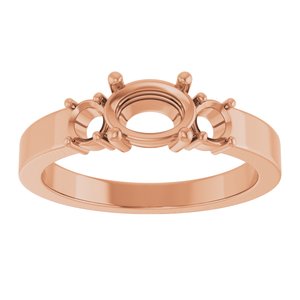 14K Rose Gold 7x5 mm Oval Ring Mounting – image 6