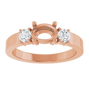 14K Rose Gold 7x5 mm Oval Ring Mounting – image 6