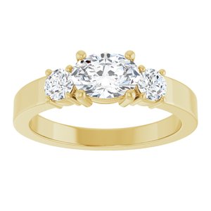 14K Yellow Gold 7x5 mm Oval Ring Mounting – image 5