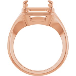 10K Rose Gold 12x10 mm Emerald Ring Mounting – image 4