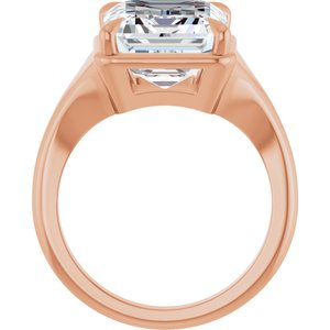 18K Rose Gold 12x10 mm Emerald Ring Mounting – image 3