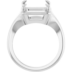 Platinum 12x10 mm Emerald Ring Mounting – image 4
