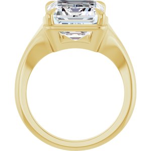 10K Yellow Gold 12x10 mm Emerald Ring Mounting – image 3