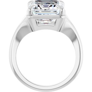 Sterling Silver 12x10 mm Emerald Ring Mounting – image 3