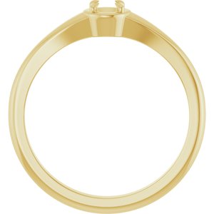 18K Yellow Gold 3.5 mm Round Ring Mounting – image 4
