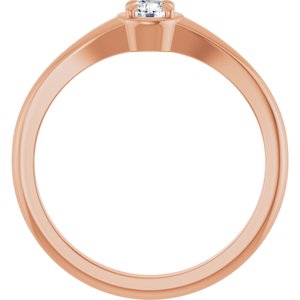 14K Rose Gold 3.5 mm Round Ring Mounting – image 3
