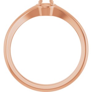 14K Rose Gold 3.5 mm Round Ring Mounting – image 4