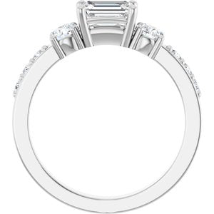 Sterling Silver 6x4 mm Emerald Ring Mounting – image 3