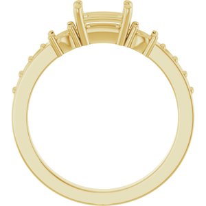 10K Yellow Gold 6x4 mm Emerald Ring Mounting – image 4