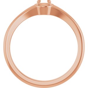 18K Rose Gold 3.4 mm Round Ring Mounting – image 4