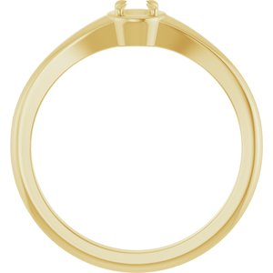 10K Yellow Gold 3.4 mm Round Ring Mounting – image 4