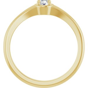 18K Yellow Gold 3.4 mm Round Ring Mounting – image 3