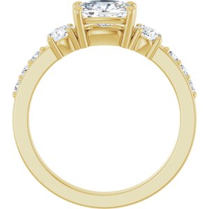 18K Yellow Gold 7x5 mm Elongated Cushion Ring Mounting – image 3