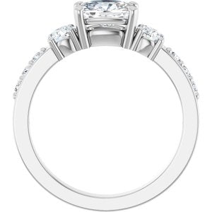 Platinum 7x5 mm Elongated Cushion Ring Mounting – image 3
