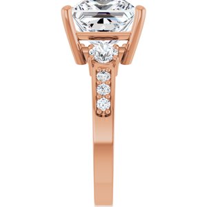 18K Rose Gold 9x9 mm Square Ring Mounting – image 7