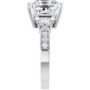 14K White Gold 9x9 mm Square Ring Mounting – image 7