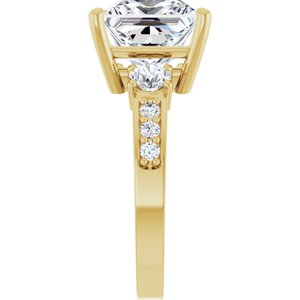 14K Yellow Gold 9x9 mm Square Ring Mounting – image 7