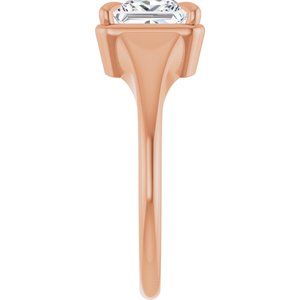 10K Rose Gold 6.5x6.5 mm Square Ring Mounting – image 7