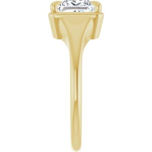 14K Yellow Gold 6.5x6.5 mm Square Ring Mounting – image 7