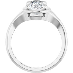14K X1 White Gold 11.5x7 mm Pear Ring Mounting – image 3