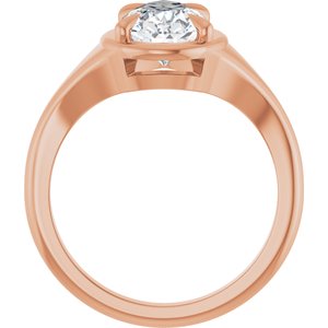 14K Rose Gold 11.5x7 mm Pear Ring Mounting – image 3