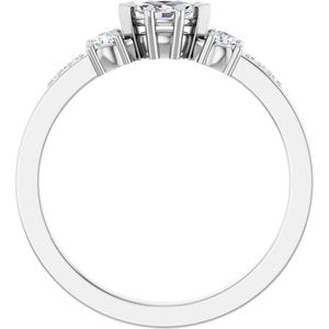 14K White Gold 5x3 mm Marquise Ring Mounting – image 3