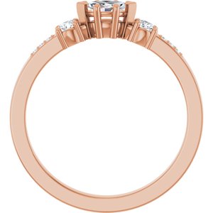 18K Rose Gold 5x3 mm Marquise Ring Mounting – image 3