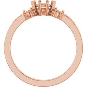 18K Rose Gold 5x3 mm Marquise Ring Mounting – image 4