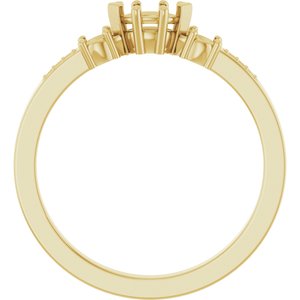 14K Yellow Gold 5x3 mm Marquise Ring Mounting – image 4