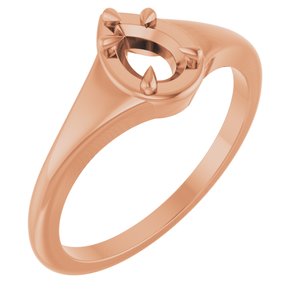 10K Rose Gold 6x4 mm Pear Ring Mounting – image 2