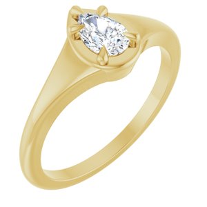 10K Yellow Gold 6x4 mm Pear Ring Mounting