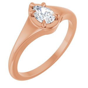 18K Rose Gold 6x4 mm Pear Ring Mounting