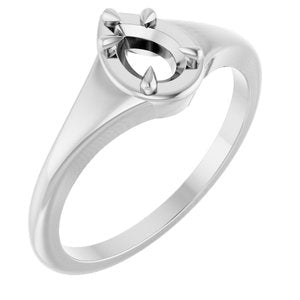 18K White Gold 6x4 mm Pear Ring Mounting – image 2