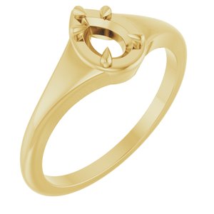 18K Yellow Gold 6x4 mm Pear Ring Mounting – image 2