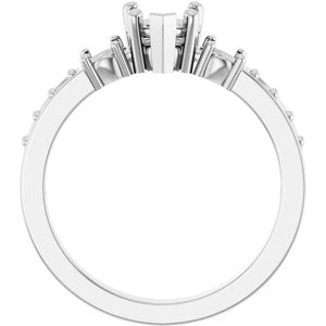 10K White Gold 5.5x5.5 mm Heart Ring Mounting – image 4