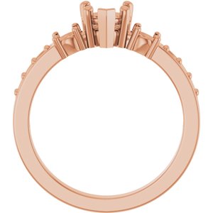 18K Rose Gold 5.5x5.5 mm Heart Ring Mounting – image 4