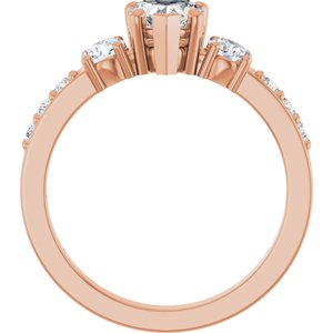 18K Rose Gold 5.5x5.5 mm Heart Ring Mounting – image 3