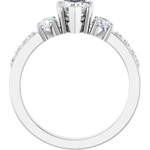 10K White Gold 5.5x5.5 mm Heart Ring Mounting – image 3